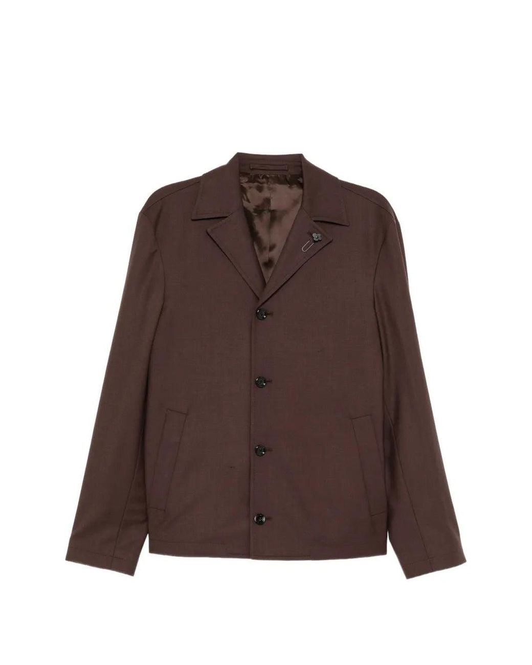 Lardini Brown Notched-Lapels Single-Breasted Jacket for men