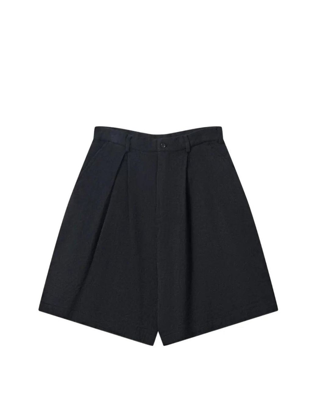 COMME DES GARÇON BLACK Black Pleated Wide-Leg Shorts for men