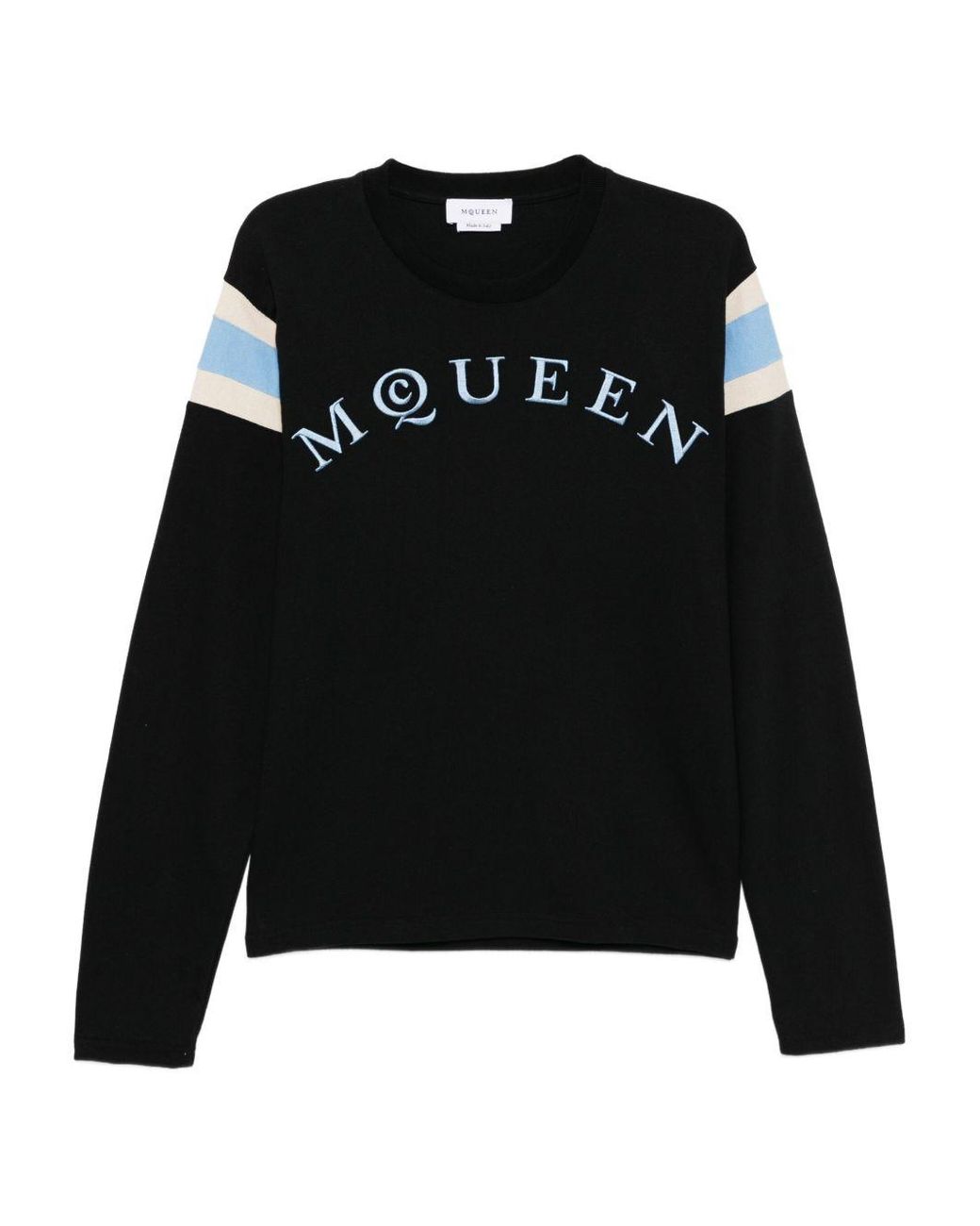 McQueen Black Logo-Embroidered Sweatshirt for men