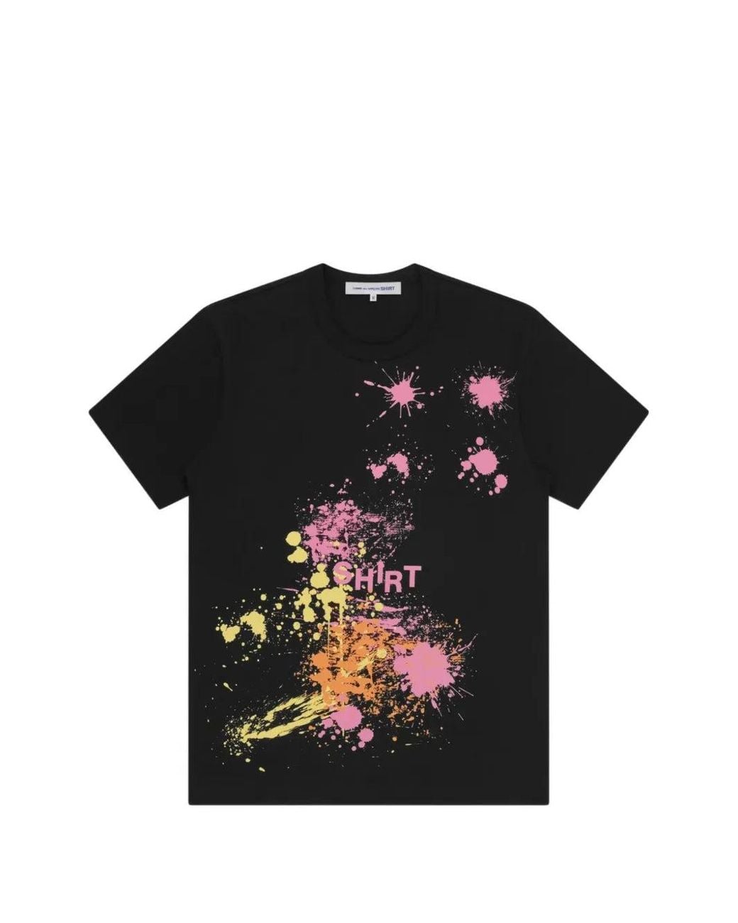 Comme des Garçons Black Paint-Splatter Logo-Print T-Shirt for men