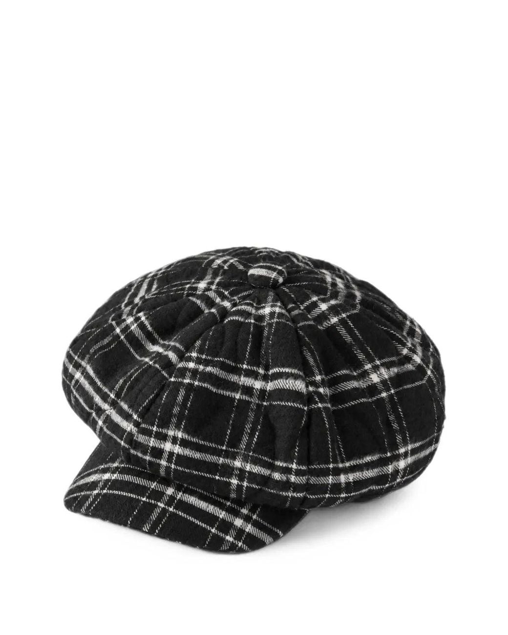 Nicholas Daley Black Check-Pattern Baker Boy Hat for men