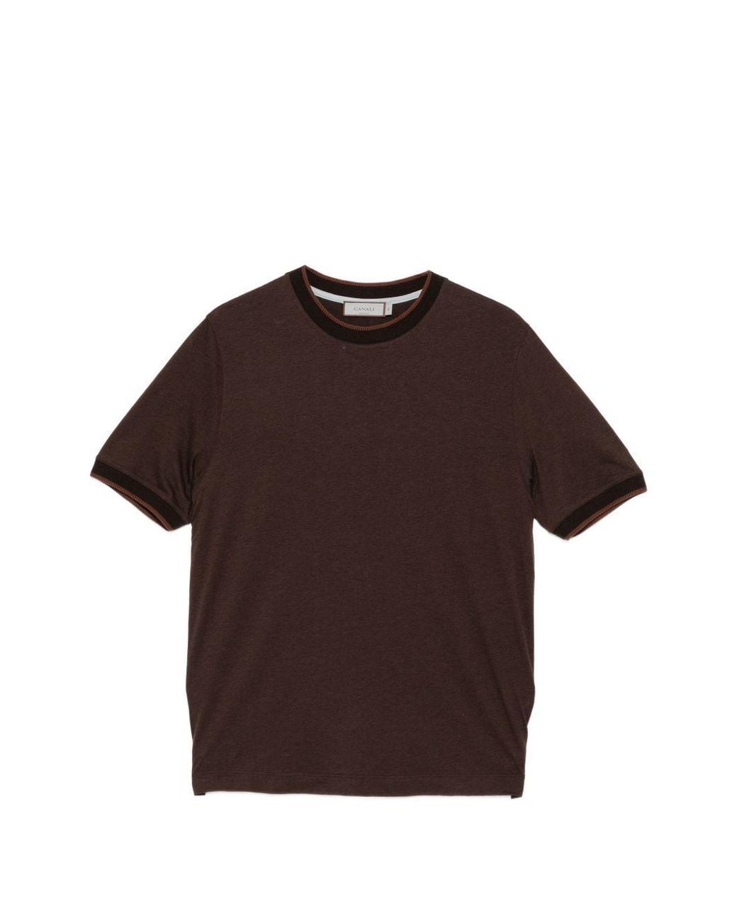 Canali Brown Crewneck T-Shirt for men