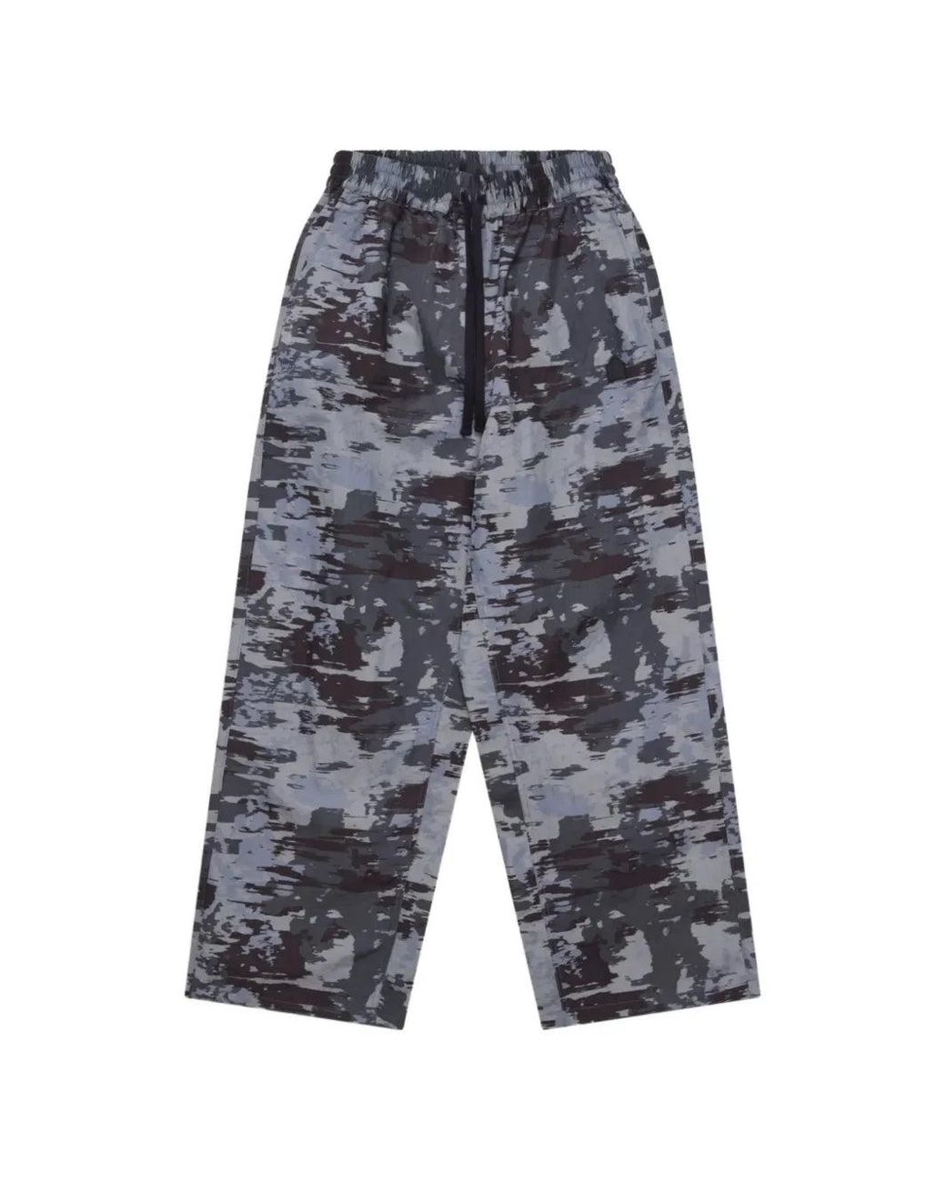 Dover Street Market Blue Abstract-Print Straight Trousers for men