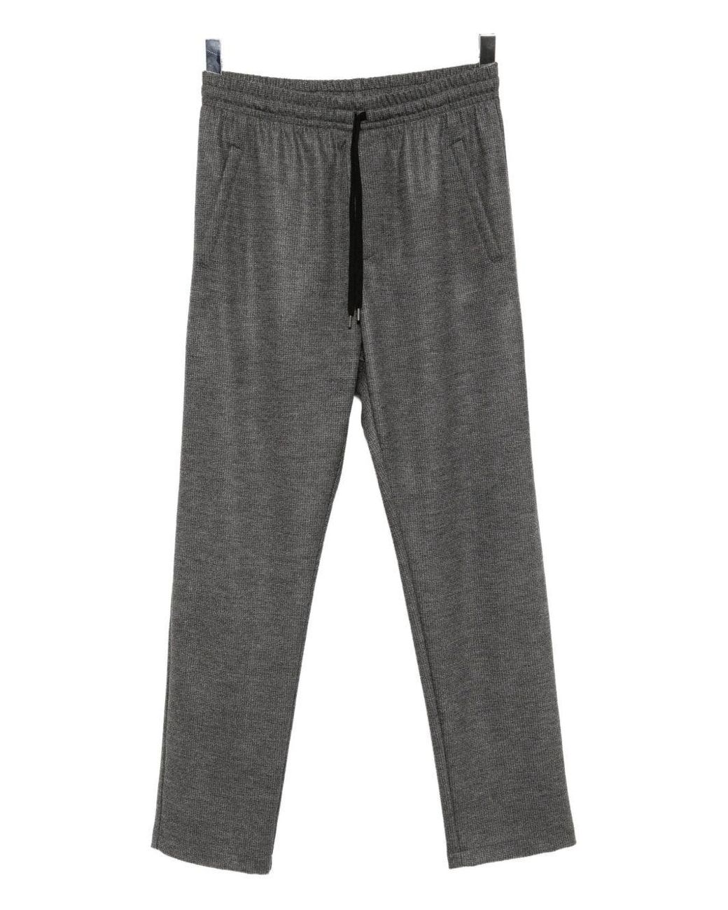 Harris Wharf London Black Drawstring Wool Trousers for men
