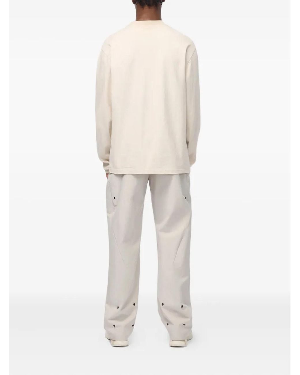 A_COLD_WALL* White Concealed-Fastening Trousers for men