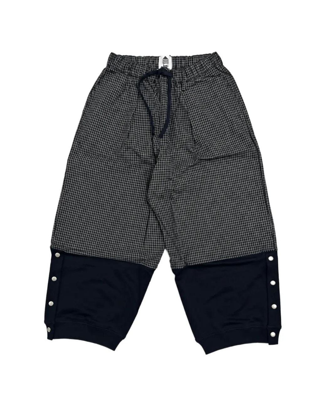 Dover Street Market Gray Check-Pattern Panelled Trousers for men