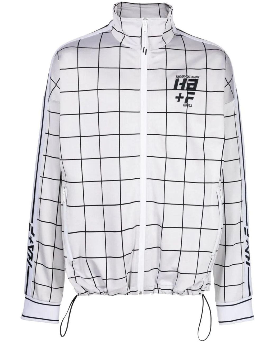 Haider Ackermann White Logo-print Checked Jacket for men