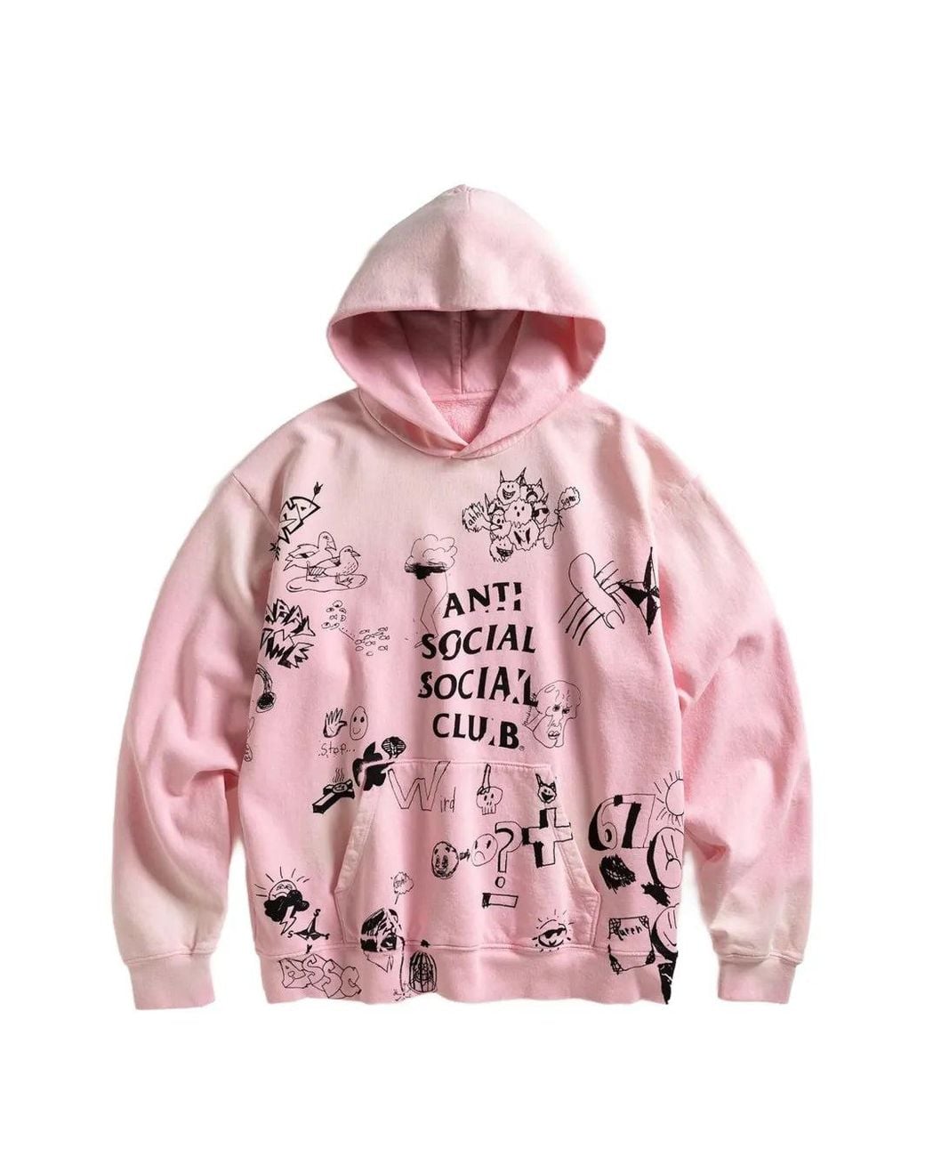 ANTI SOCIAL SOCIAL CLUB Pink Illustrated-Print Hoodie for men