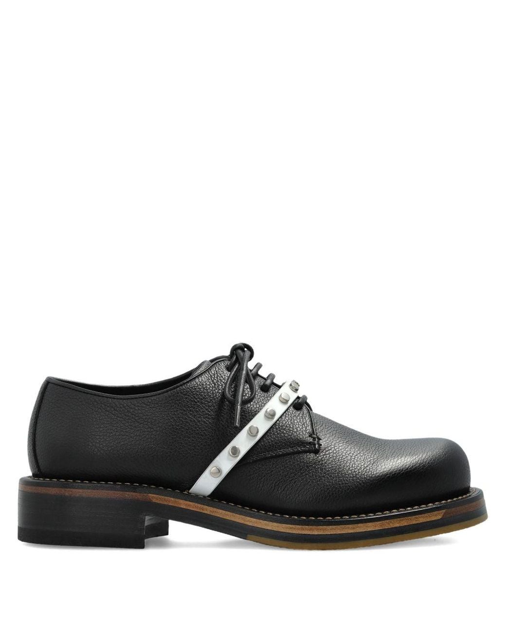 McQueen Black Derbies En Cuir for men