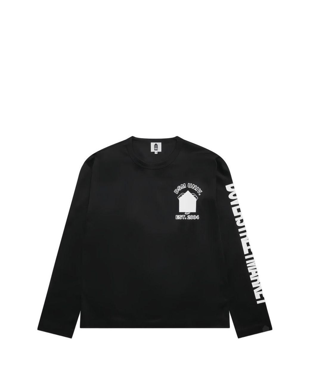 Dover Street Market Black University Long-Sleeve Cotton T-Shirt for men