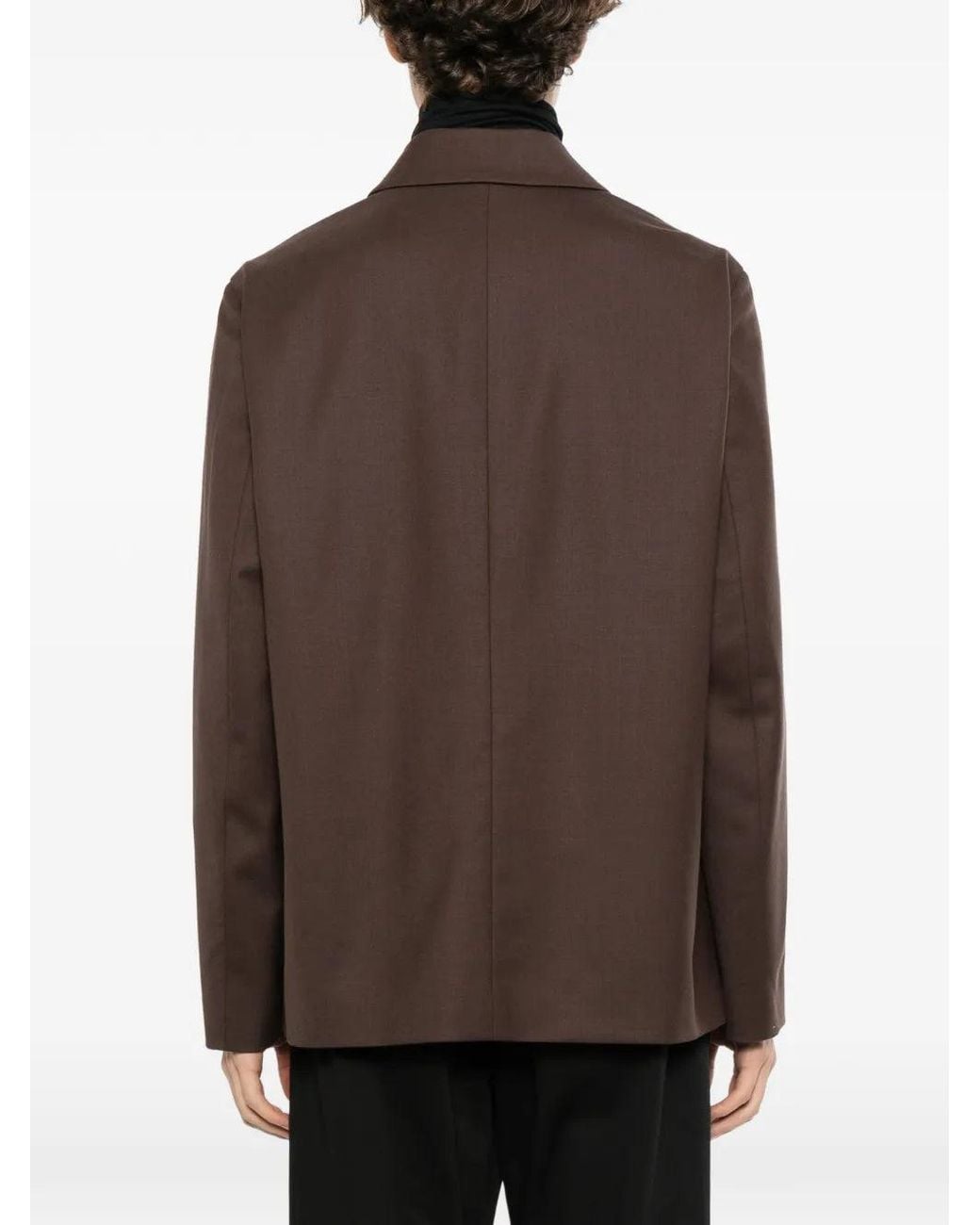 Lardini Brown Button-Up Patch-Pocket Jacket for men