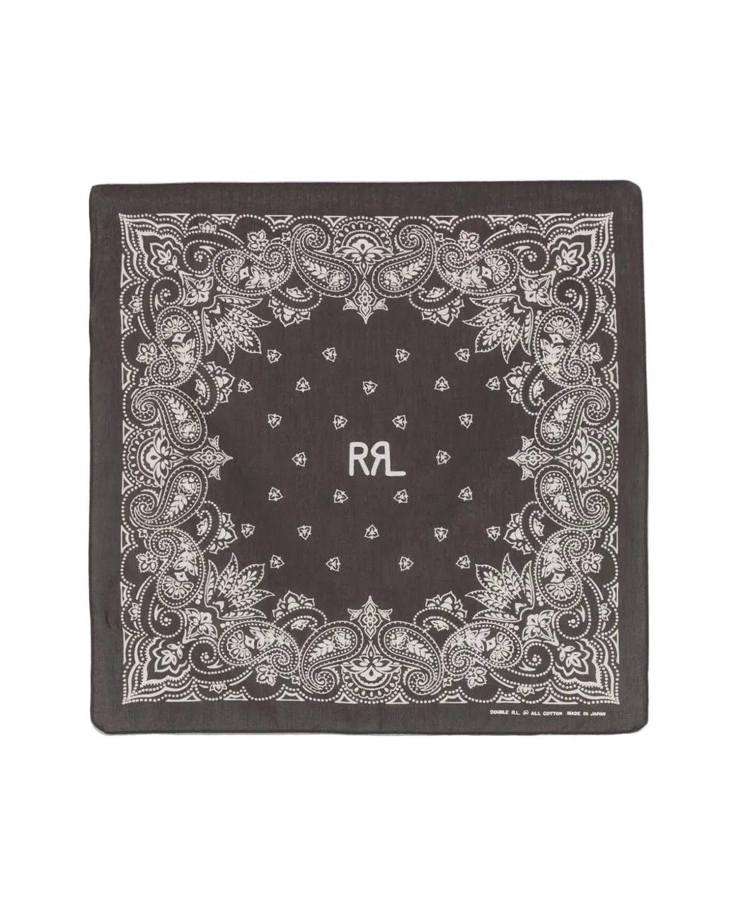 RRL Gray Paisley-Print Scarf for men