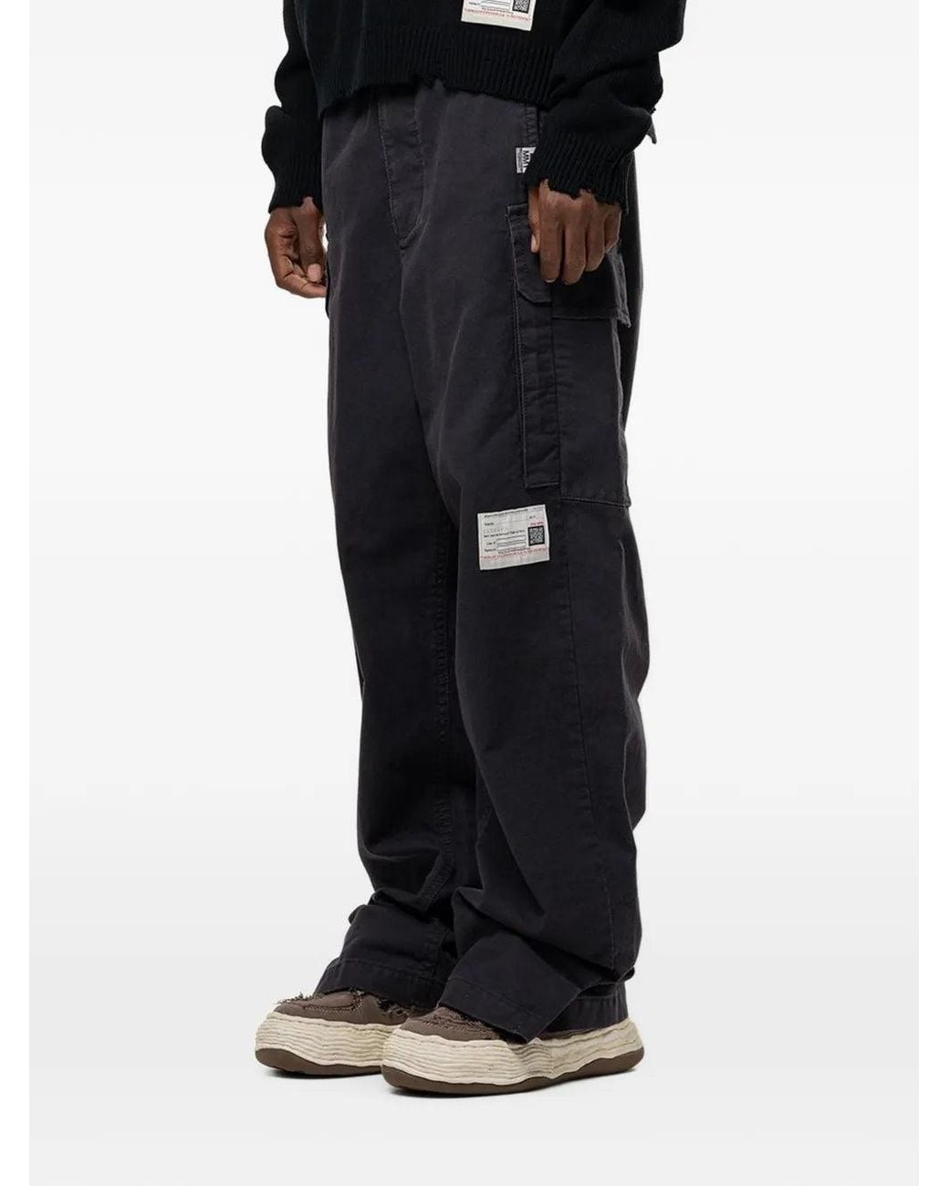 Maison Mihara Yasuhiro Black Folded Cargo Pants for men