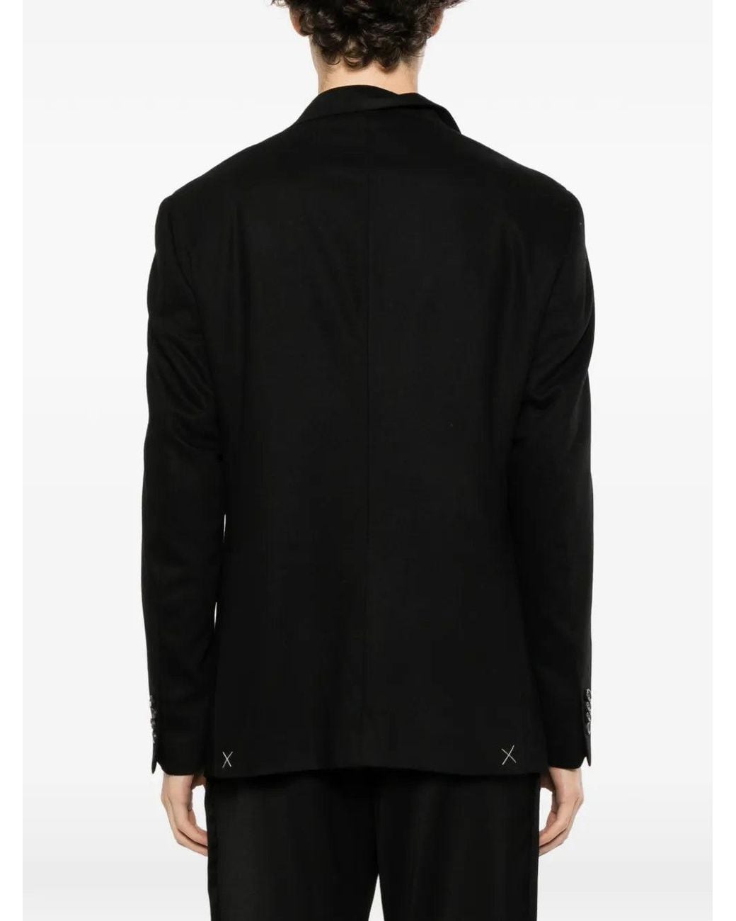 Canali Black Double-Breasted Blazer for men