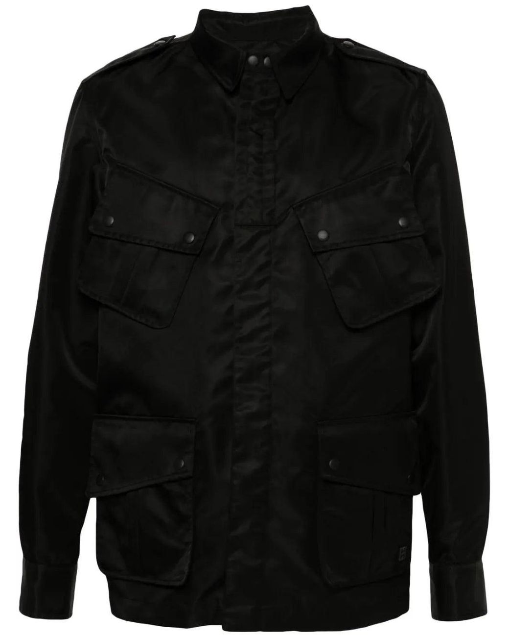 Givenchy Black Logo-Appliqué Shirt Jacket for men