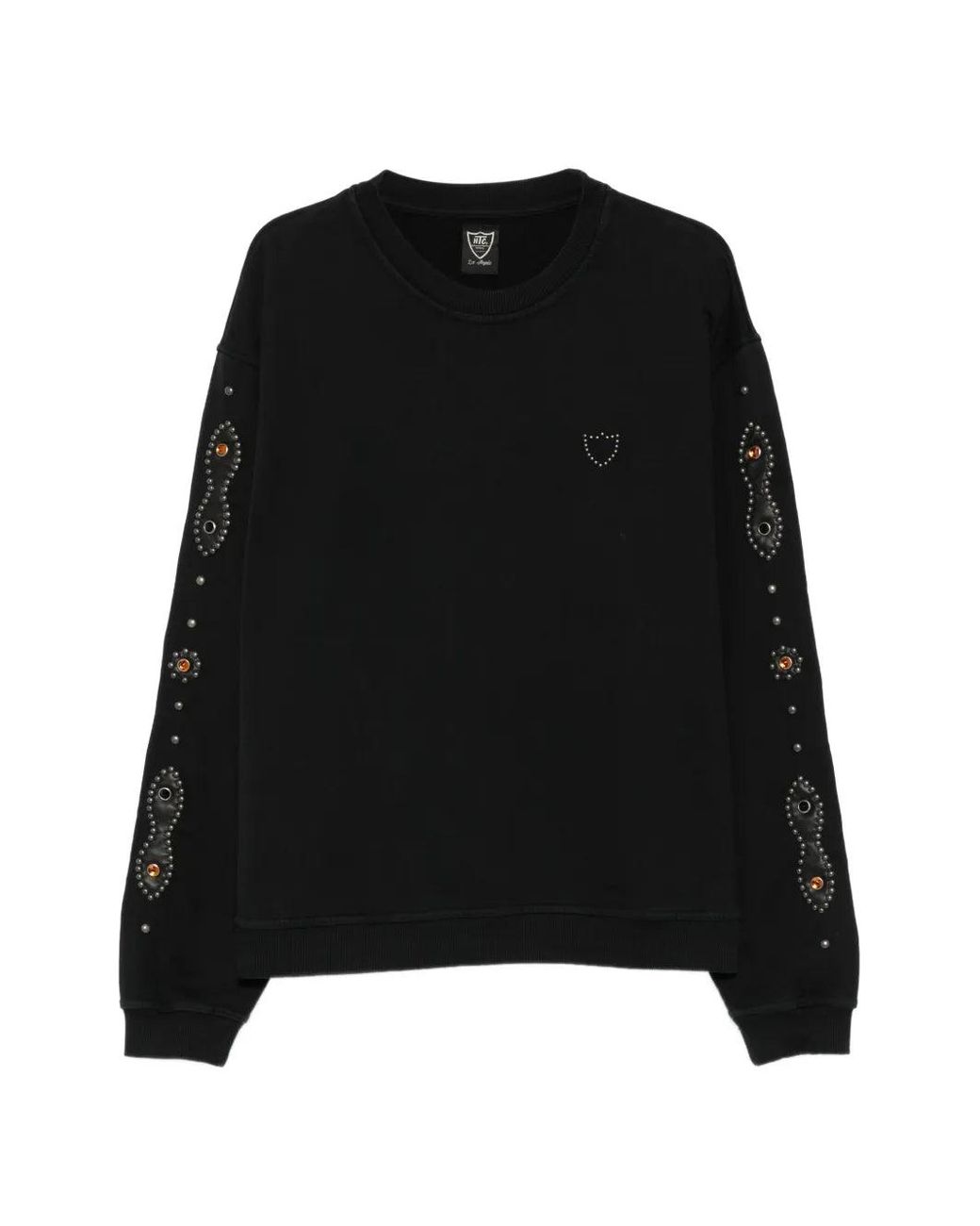 HTC Black Moustache Stud-Embellished Sweatshirt for men