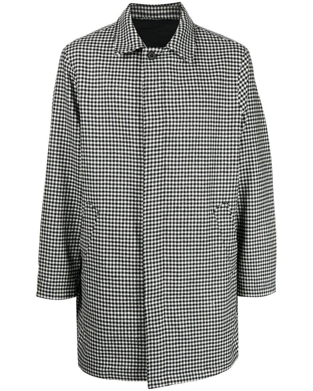 The Power for the People Gray Wool Dogtooth Pattern Coat for men
