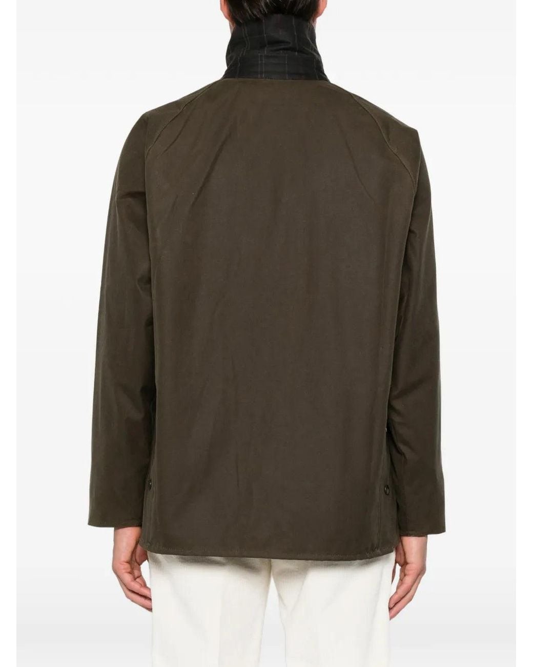 Barbour Green Corduroy-Collar Patch-Pocket Coat for men