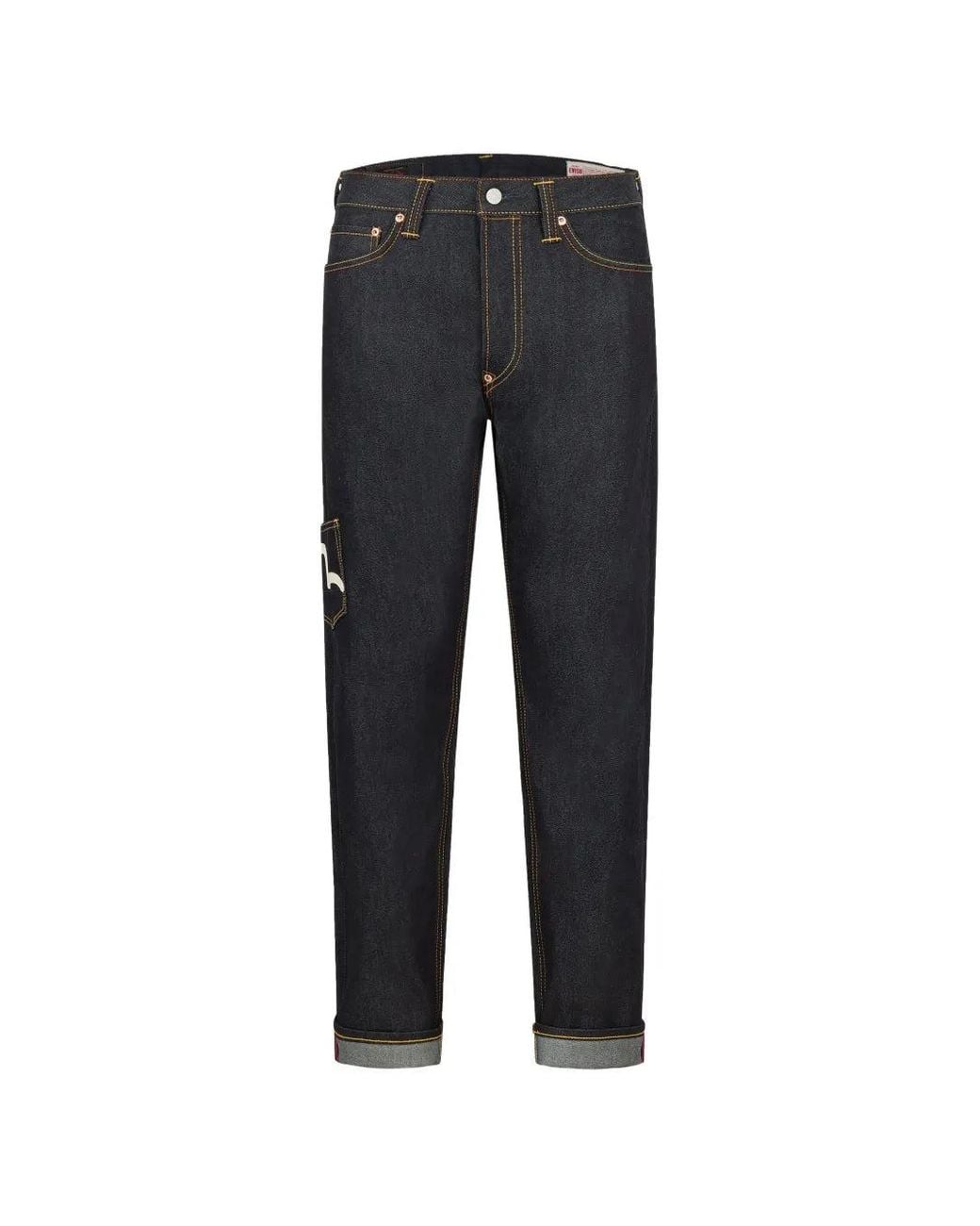 Evisu Black Seagull Multi-Pocket Jeans for men