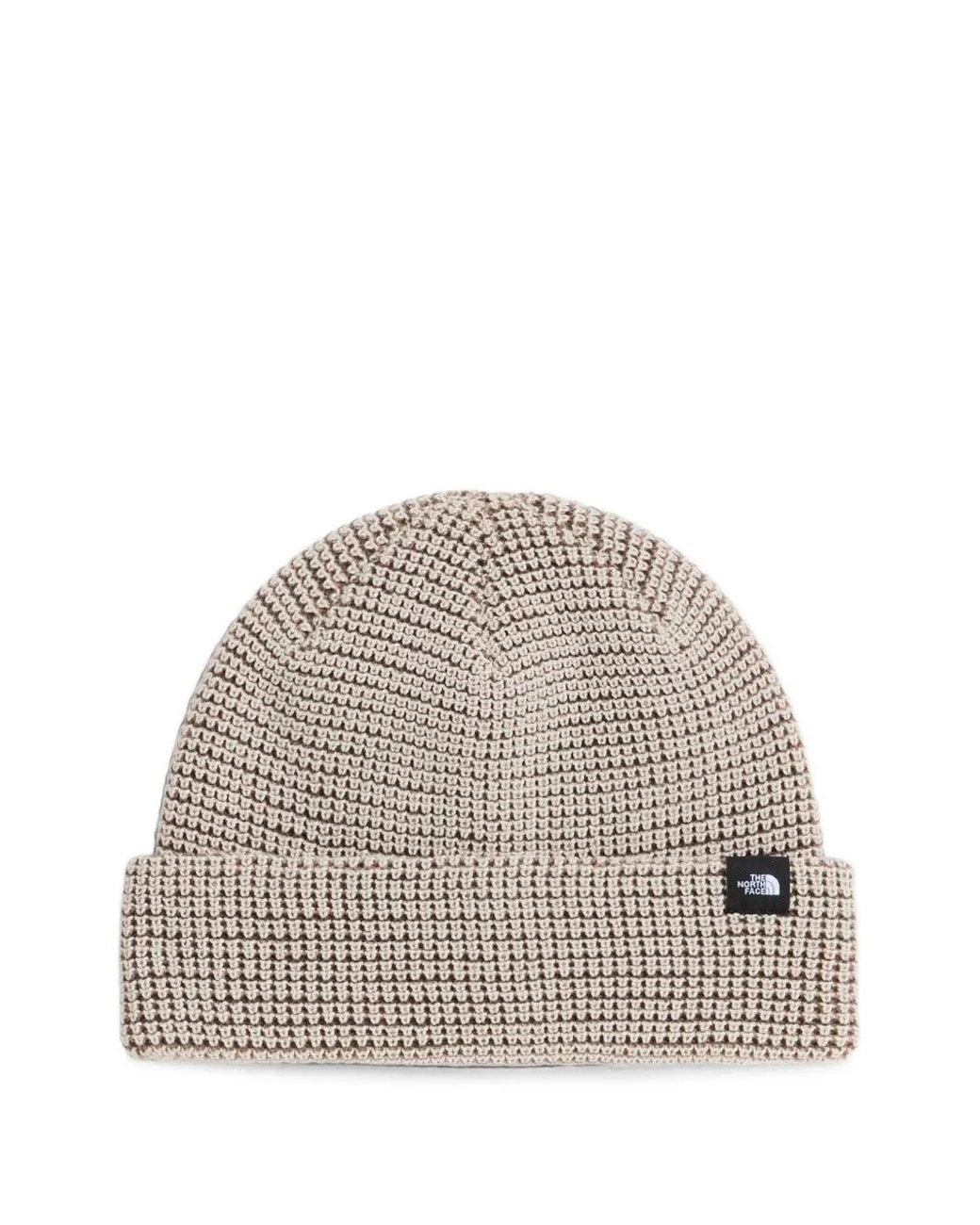 The North Face Natural Tnf Fisherma Logo-Patch Beanie Hat for men