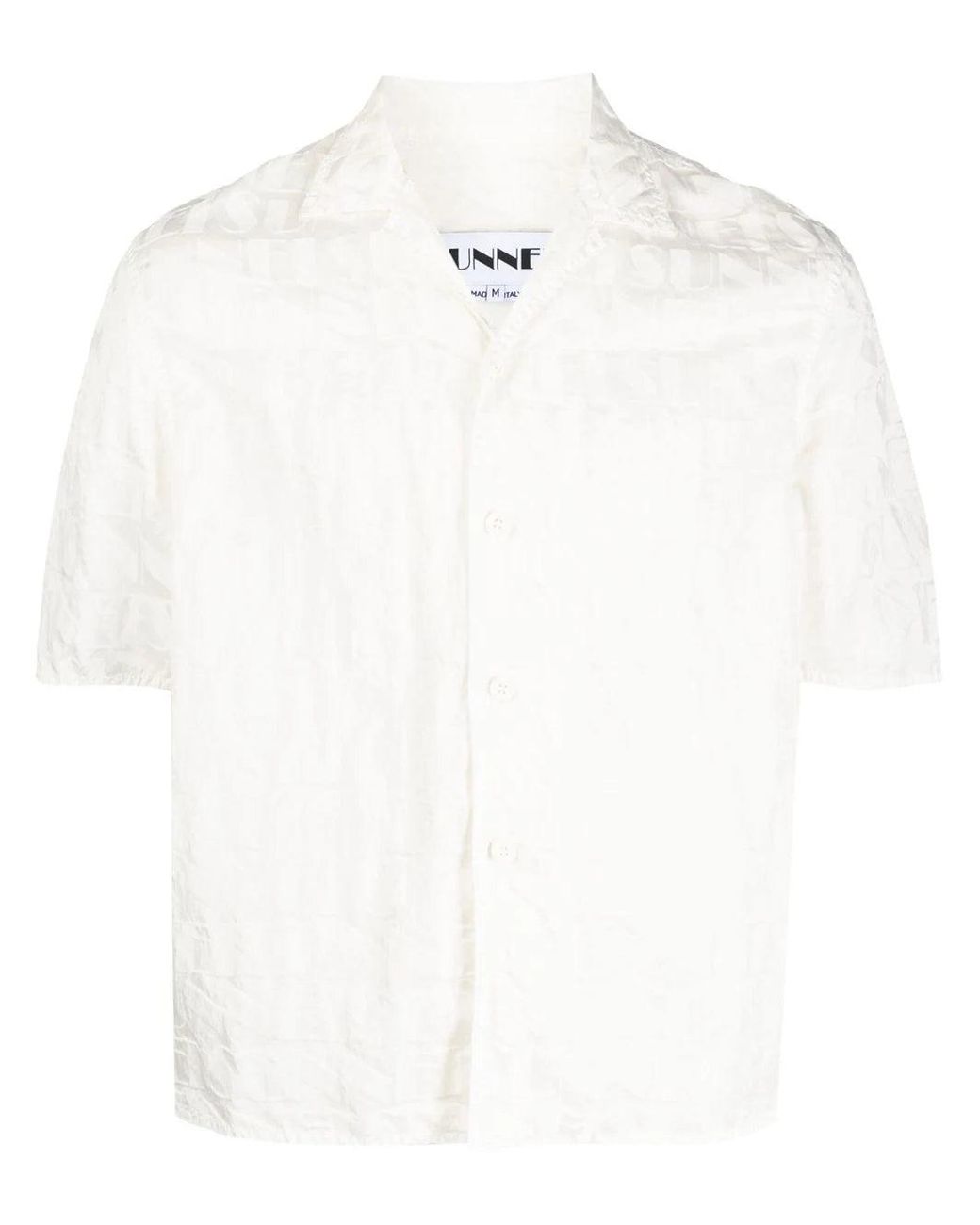 Sunnei White Monogram Short-Sleeve Shirt for men