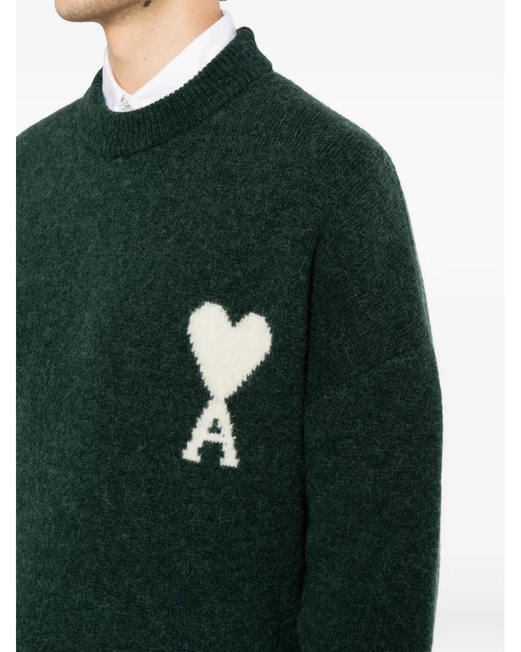 AMI Green Graphic-Print Sweatshirt for men