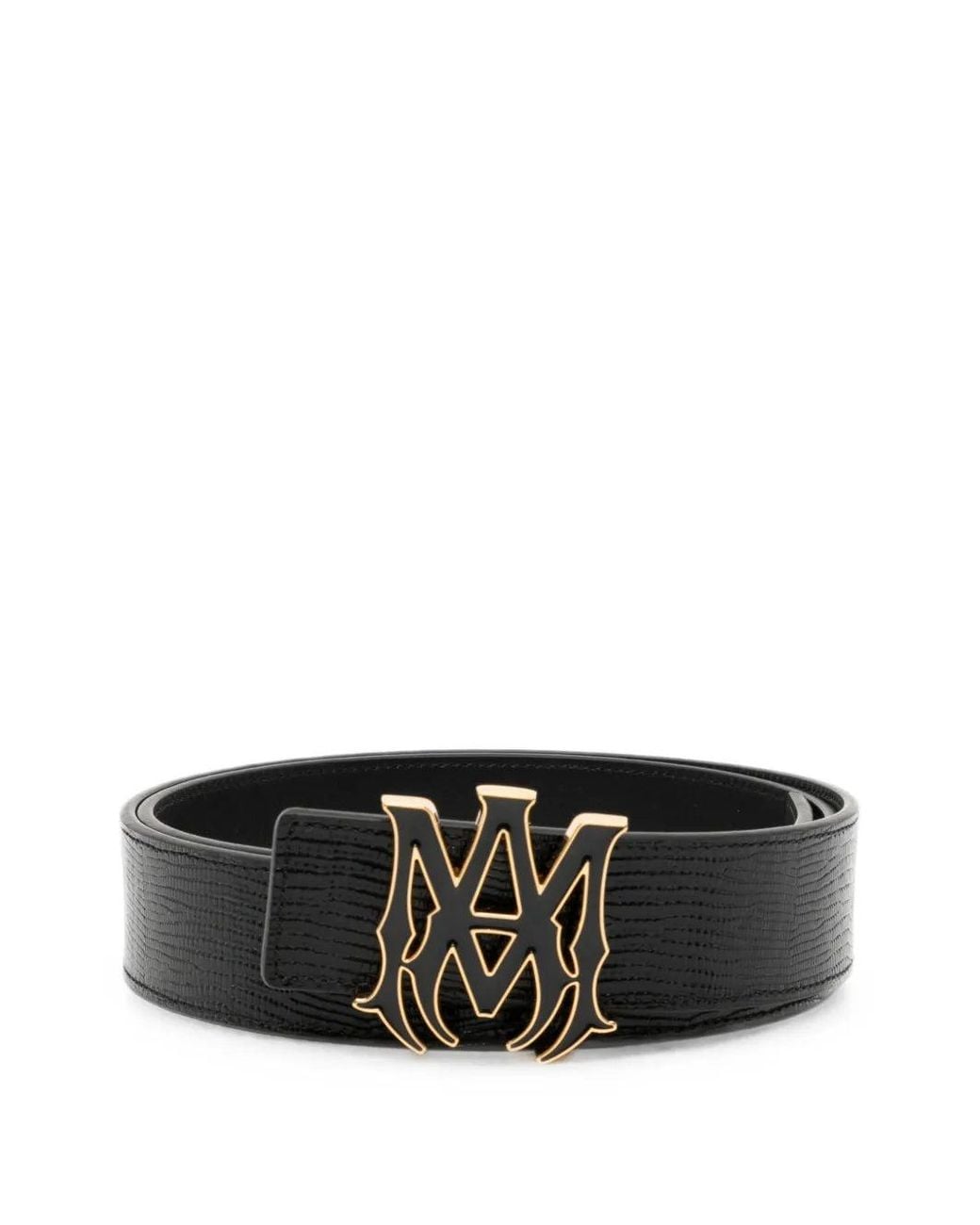 Amiri Black Ceinture À Effet Peau De Lézard Ma for men