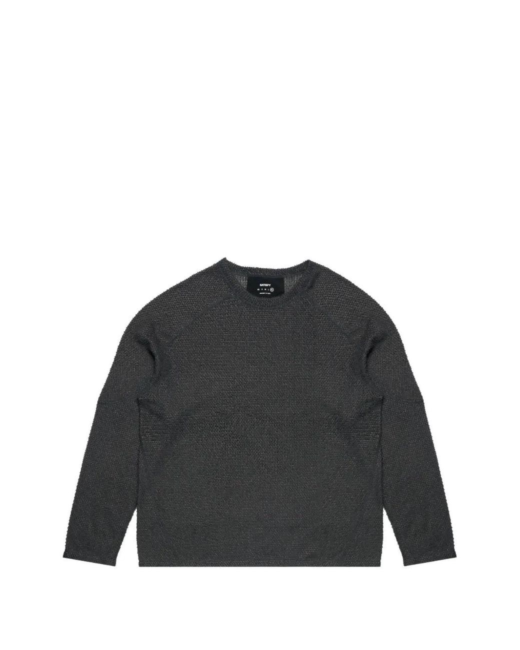 Satisfy Black Pull En Maille Gaufrée À Manches Raglan for men