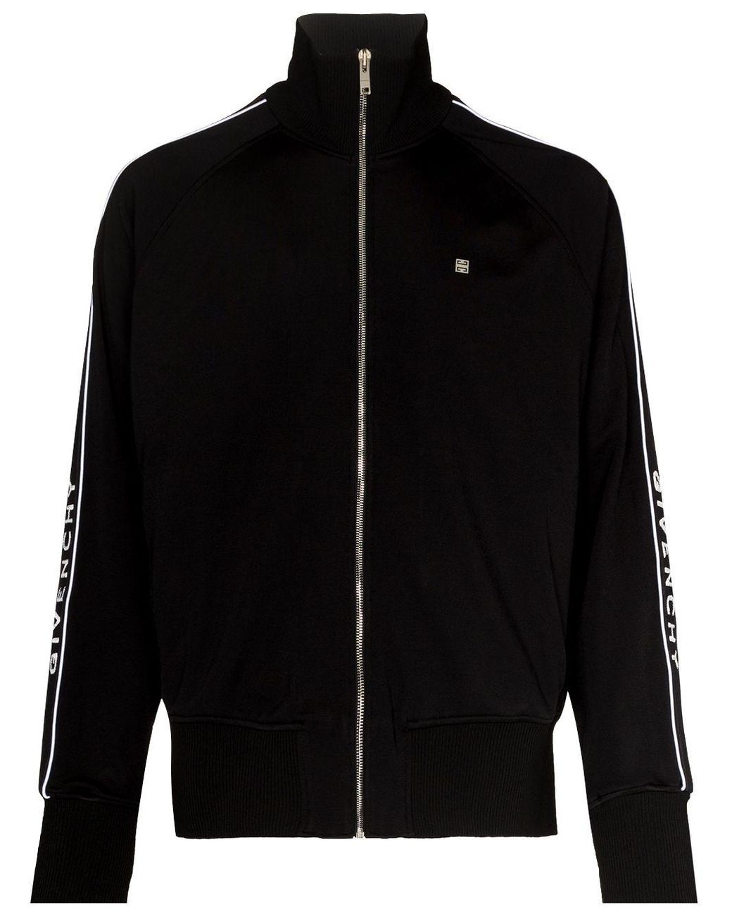 Givenchy Logo-stripe Zip-up Sports Jacket in Black for Men | Lyst