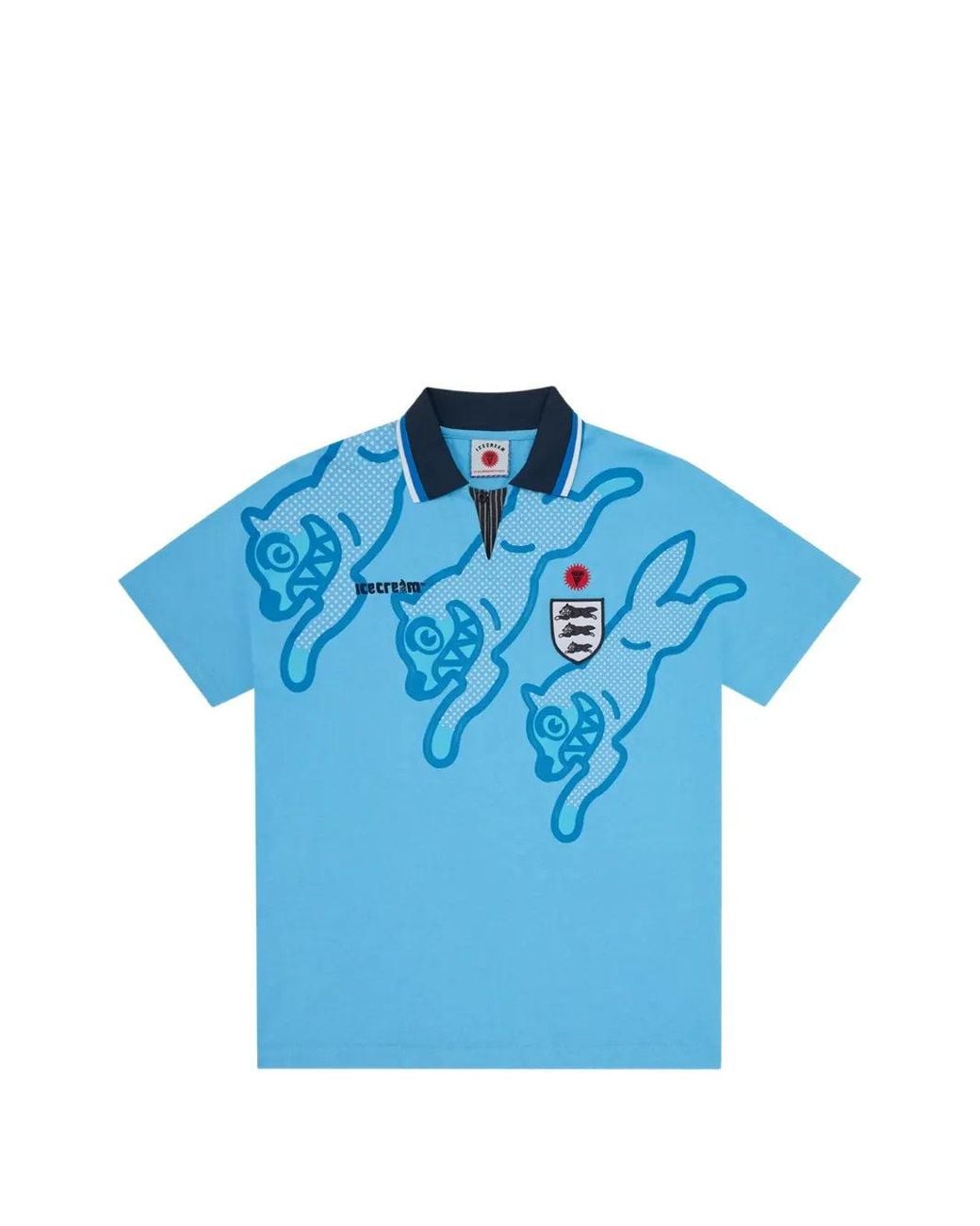 ICECREAM Blue Running Dog Polo Shirt for men