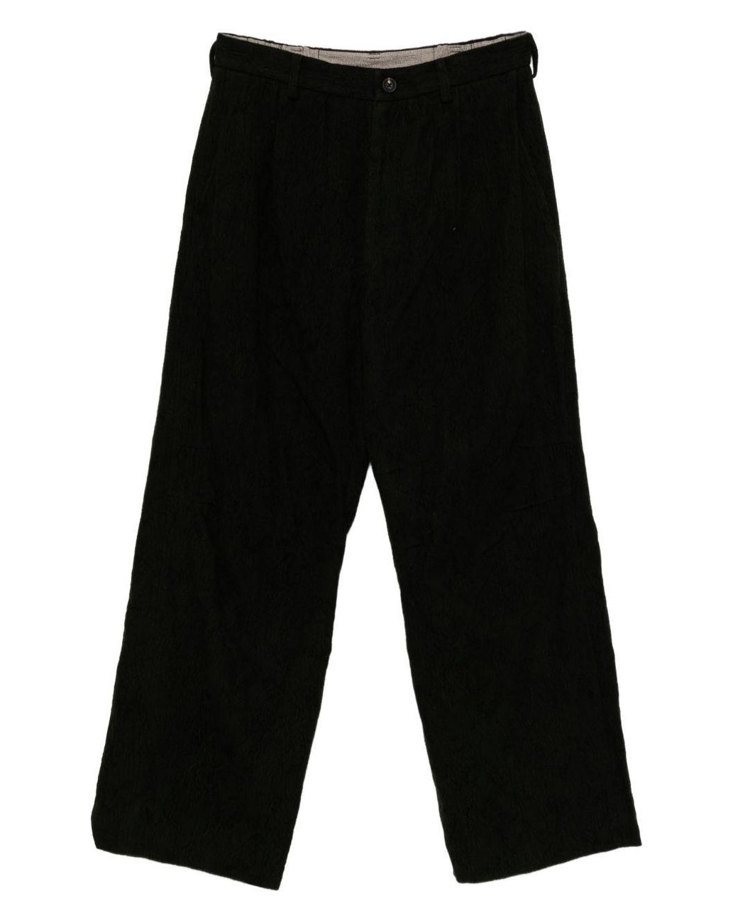 Ziggy Chen Black Textured Trousers for men