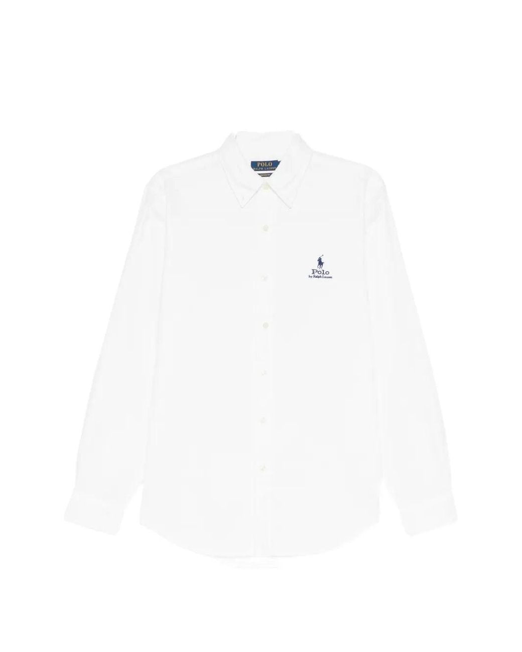 Polo Ralph Lauren White Button-Down Collar Long-Sleeve Shirt for men