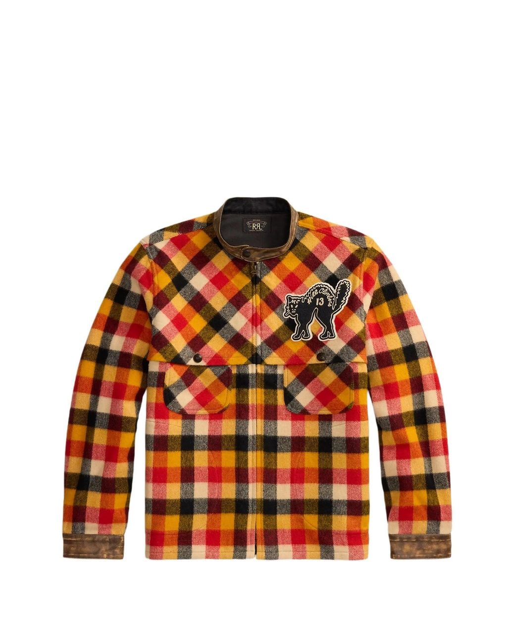 RRL Orange Check Shirt Jacket for men