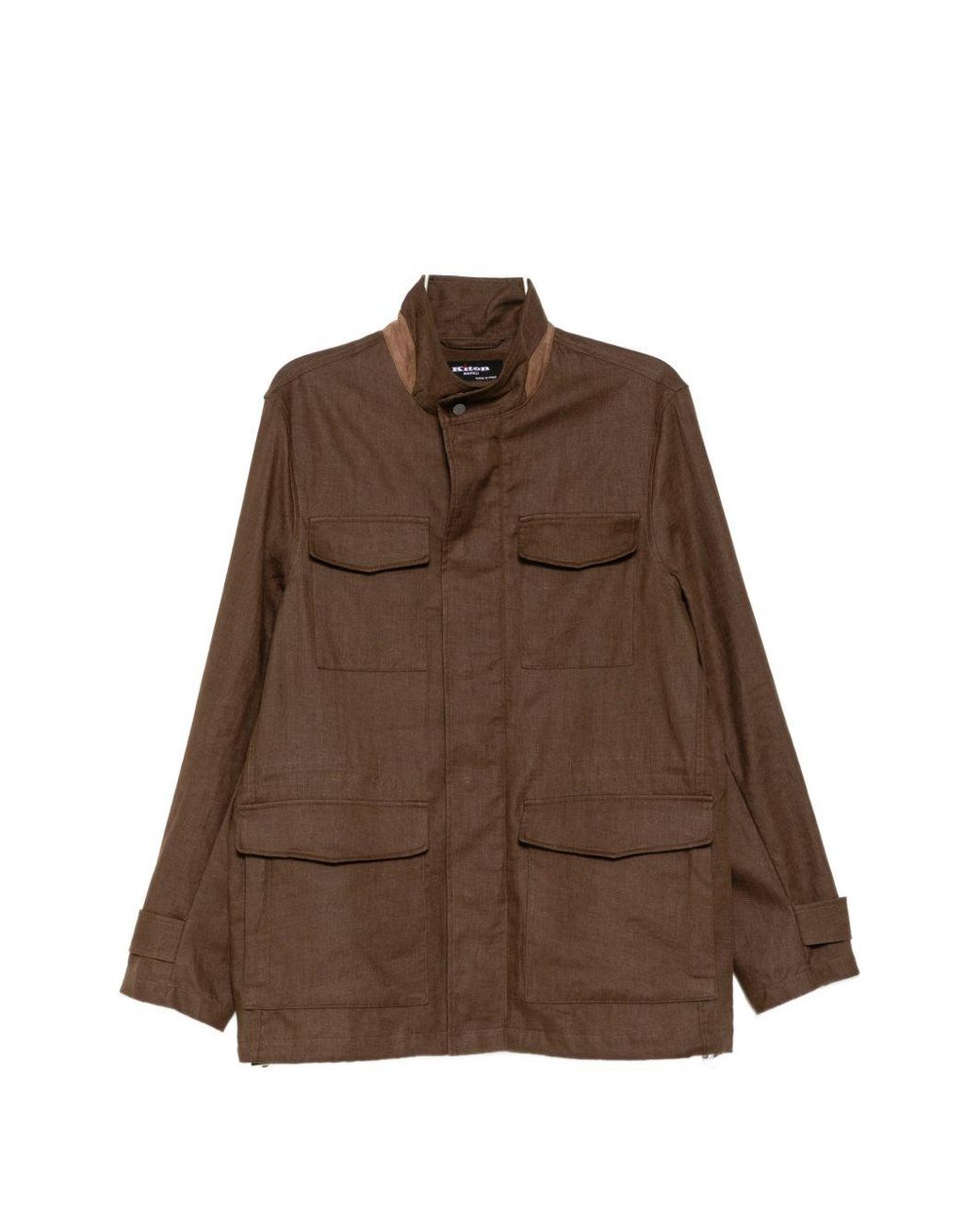 Kiton Brown Chest Pockets Military Jacket for men