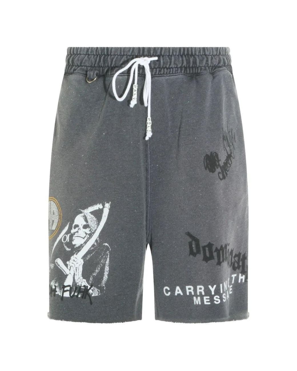 PALY Gray Carrying The Message Drawstring Shorts for men