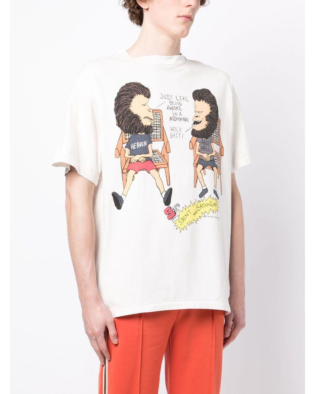 SAINT Mxxxxxx X A Bathing Ape® Graphic-print T-shirt in White for