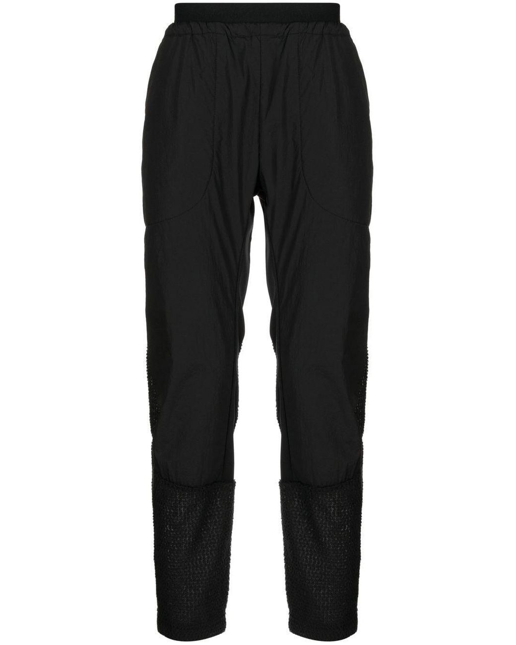 And Wander Black Fleece-Panel Trousers for men