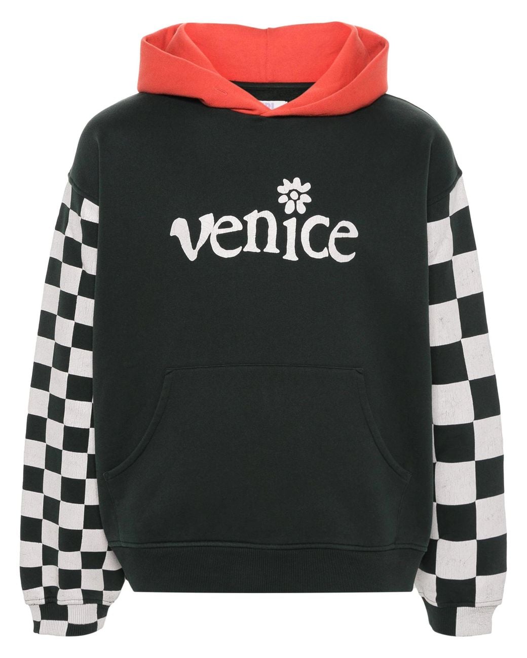 ERL Black Venice-Print Colour-Block Hoodie