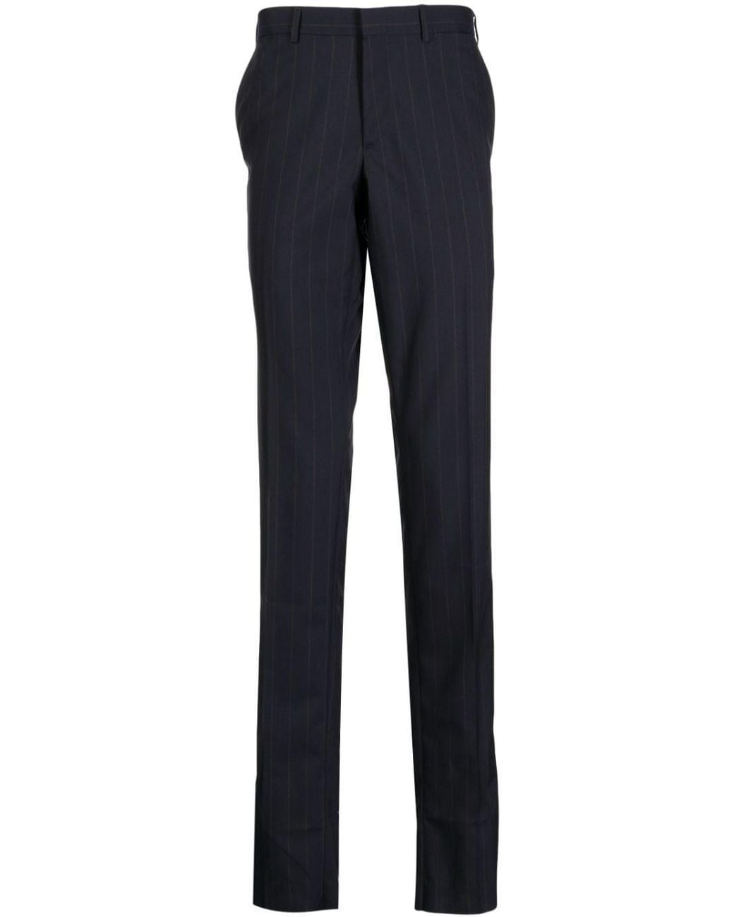 Brioni Blue Striped Straight-Leg Trousers for men