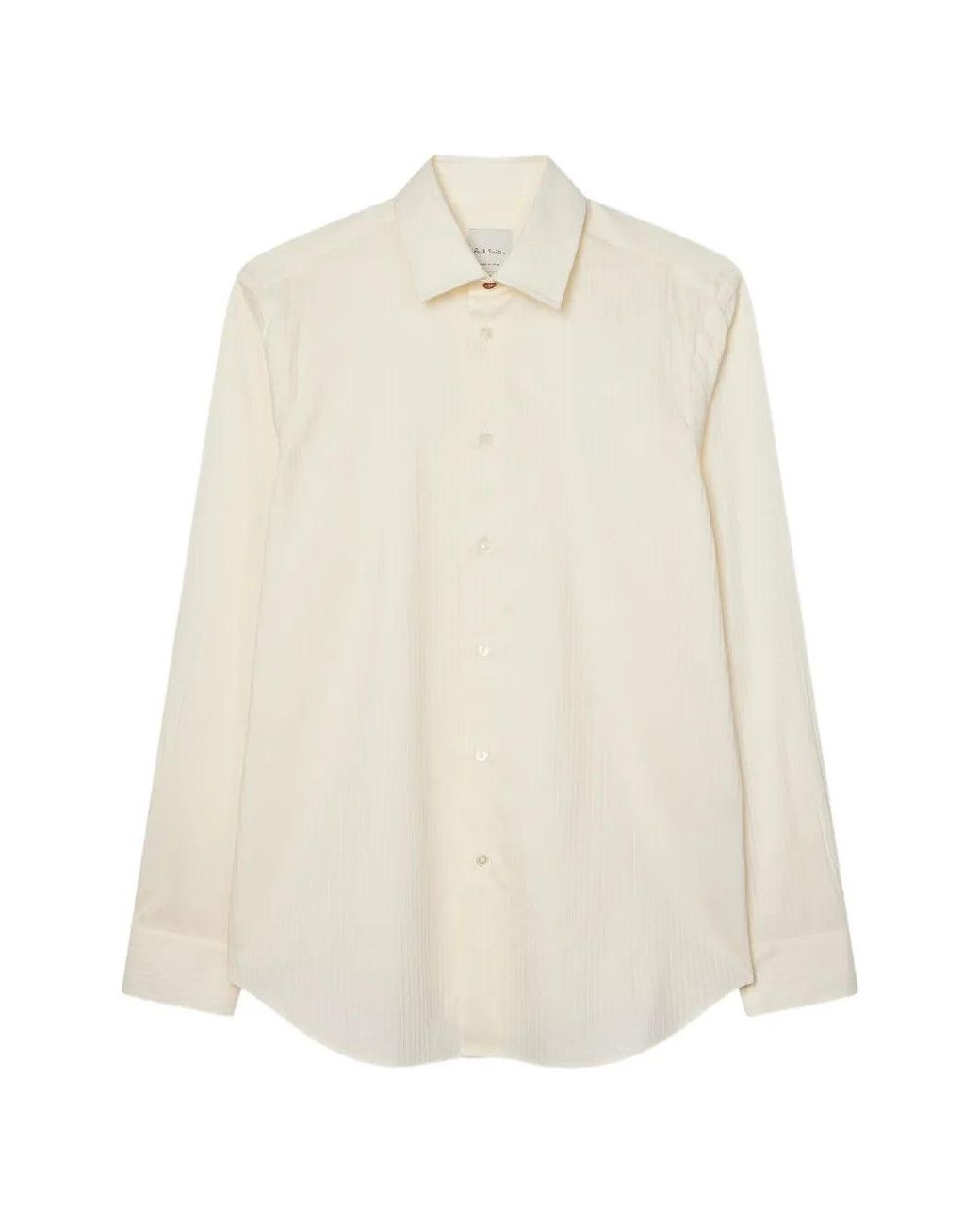 Paul Smith White Regular-Fit Stripe Cotton-Silk Shirt for men