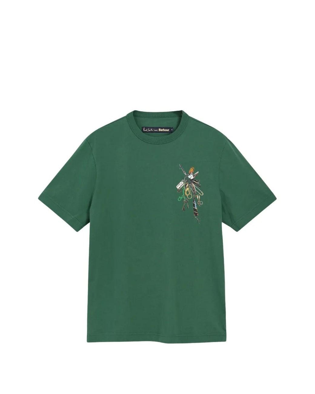 Barbour Green X Paul Smith Graphic-Print T-Shirt for men