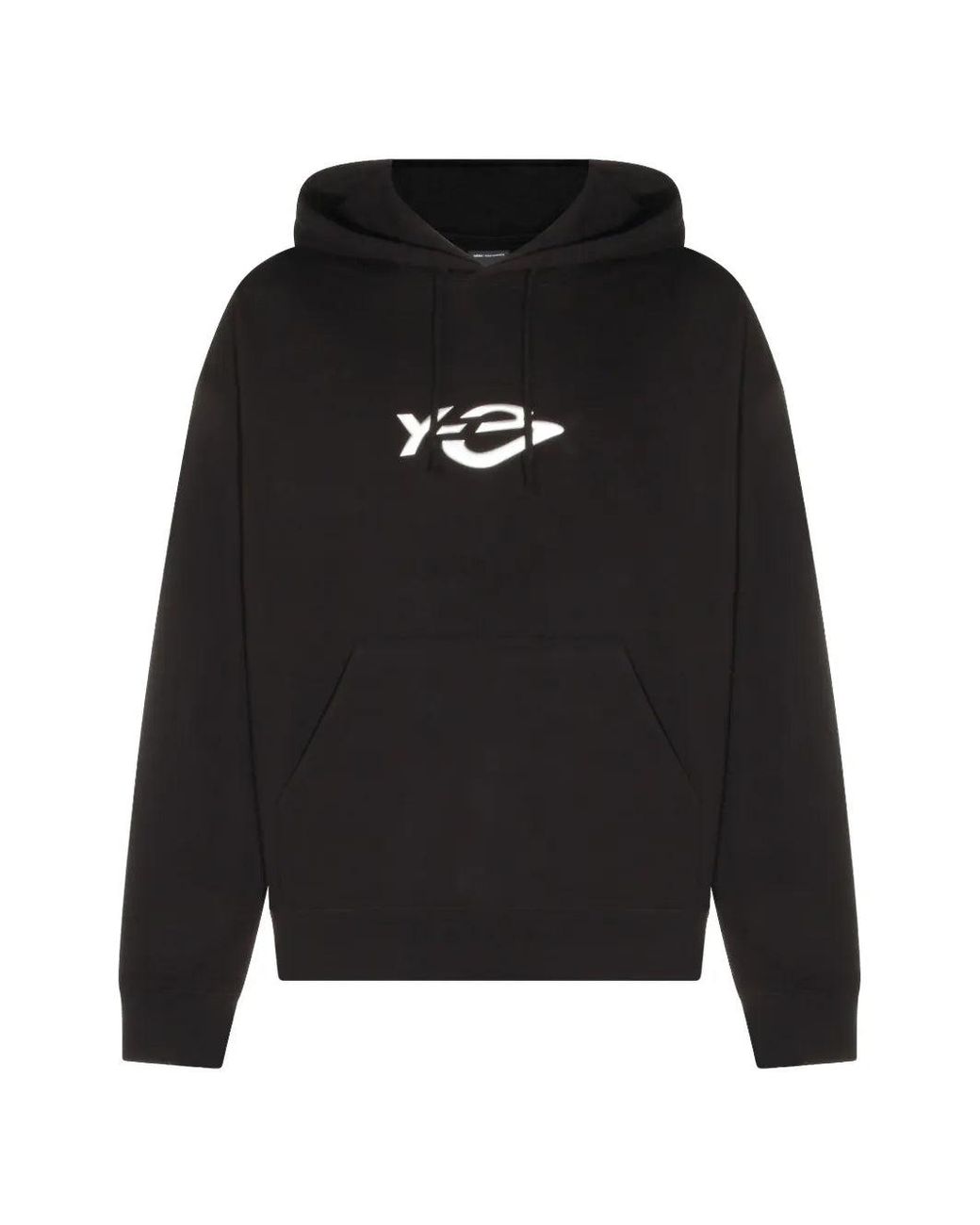 Y-3 Black Logo-Print Hoodie for men