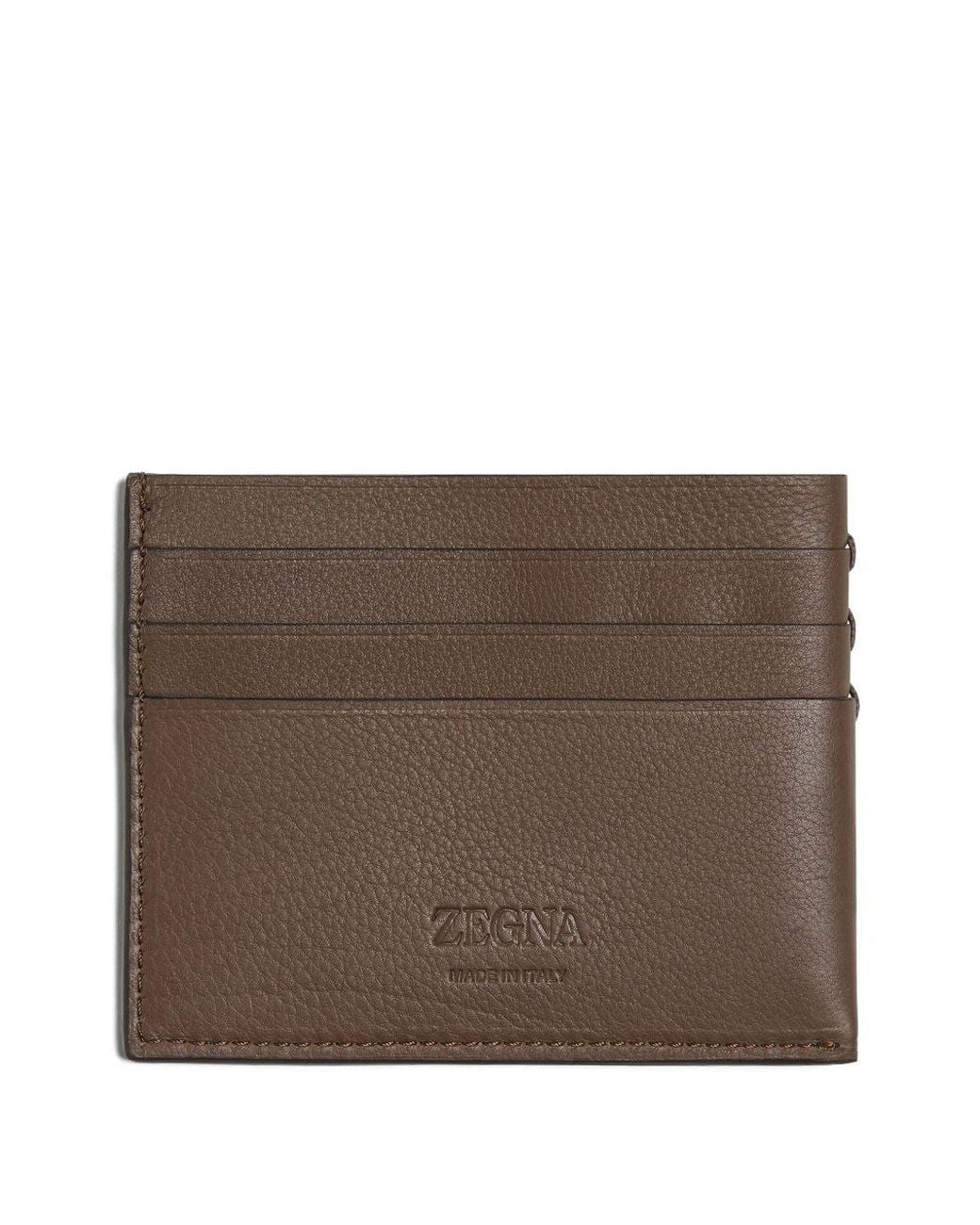 Zegna Brown Secondskin Card Case for men