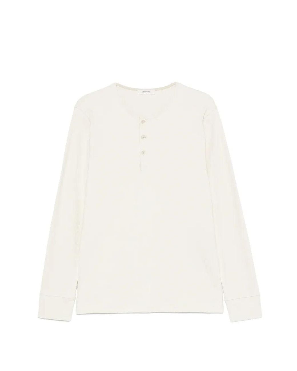 Lemaire White Long-Sleeve Henley T-Shirt for men
