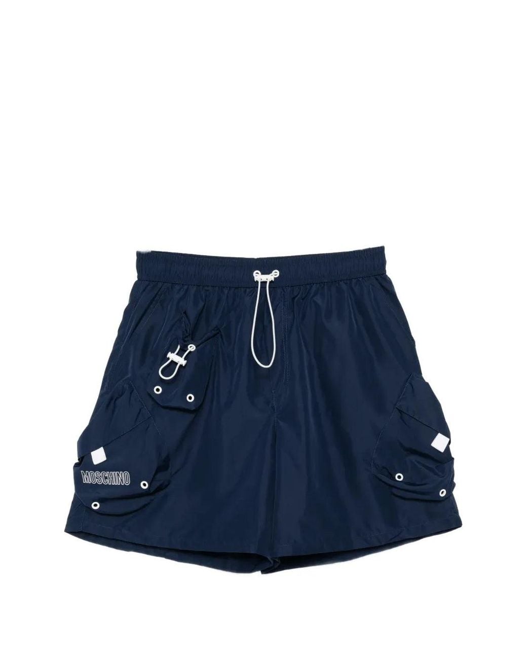Moschino Blue Cargo-Pocket Swim Shorts for men