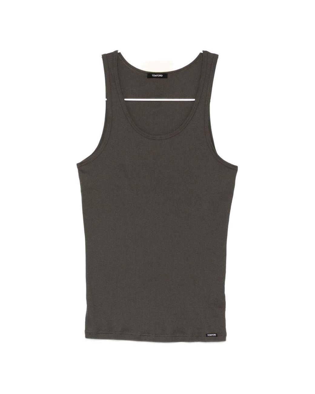Tom Ford Black Ribbed Tank Top for men