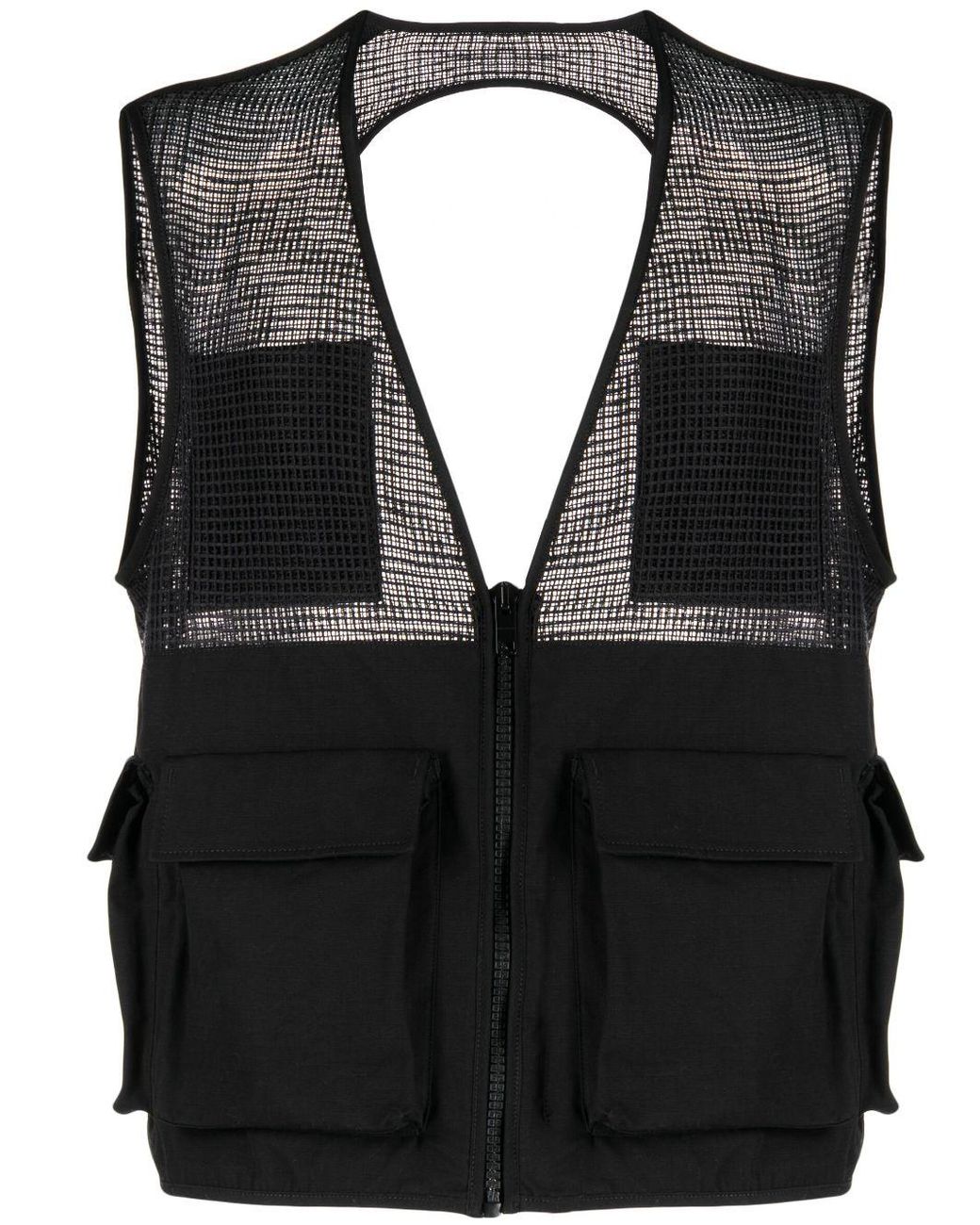 Givenchy Black Zip-up Cotton Cargo Gilet for men