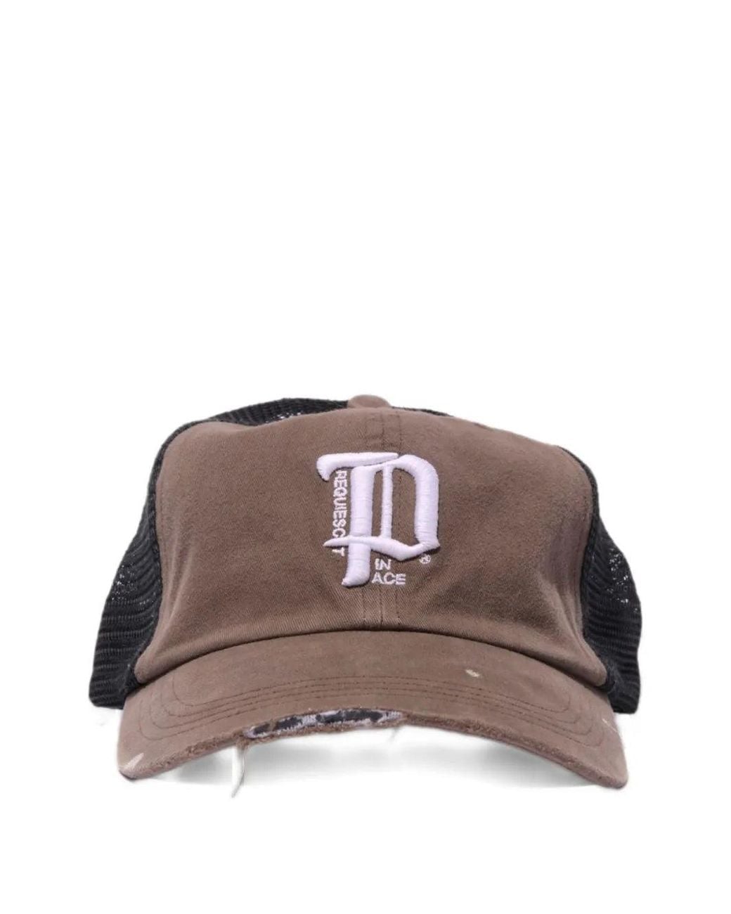 PALY Brown Distressed Mesh-Panel Baseball Cap