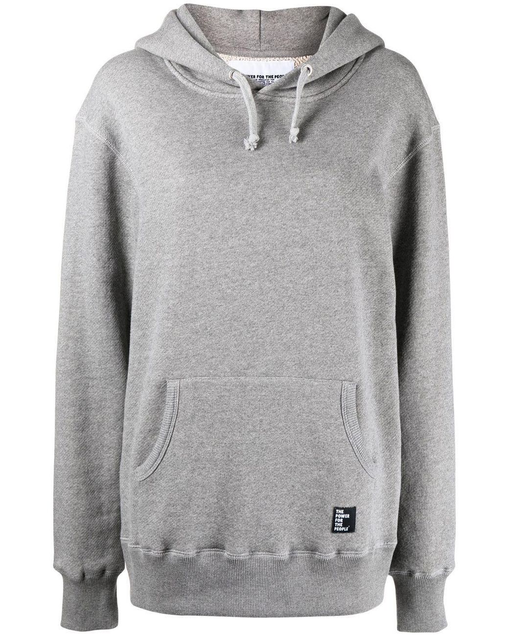The Power for the People Gray Rear Logo-print Hoodie for men