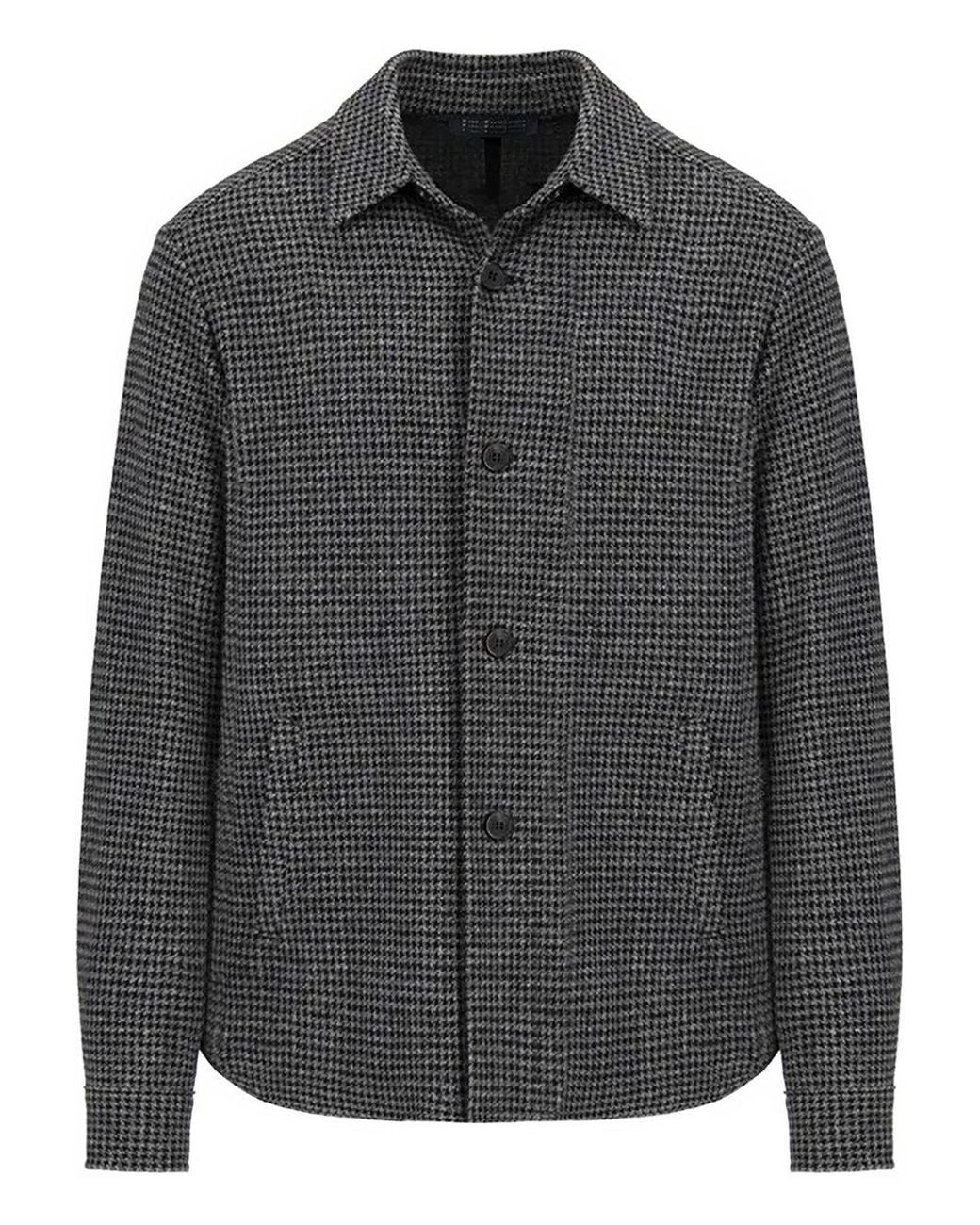 Harris Wharf London Black Houndstooth Shirt for men